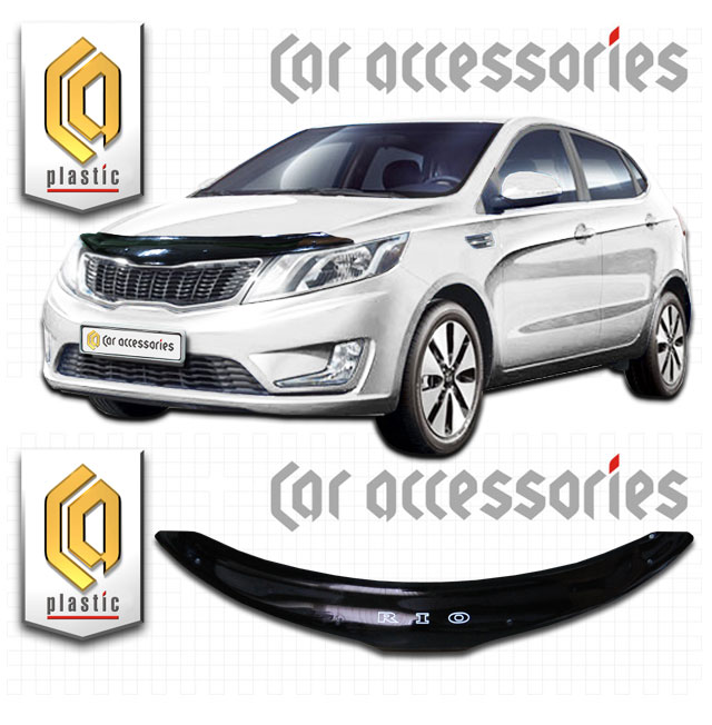 Kia Rio (2011-) (Евро) Дефлектор капота VAD