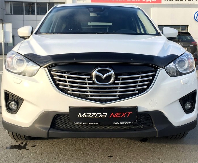 Дефлектор капота Мазда CX5, 2012-2017, темный SIM