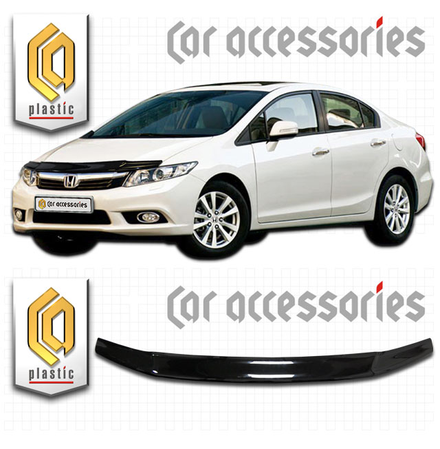 Honda Civic 4D (2012-) Дефлектор капота 
