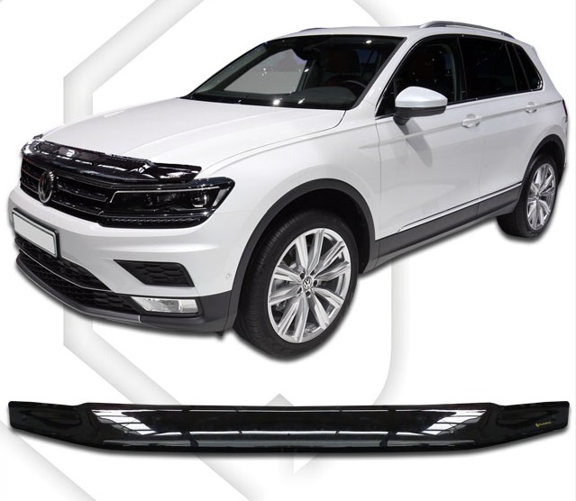 Дефлектор капотa Volkswagen Tiguan 2016-, темный SIM