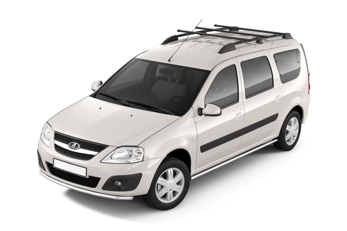 Рейлинги LADA Largus черные с багажником Vamer