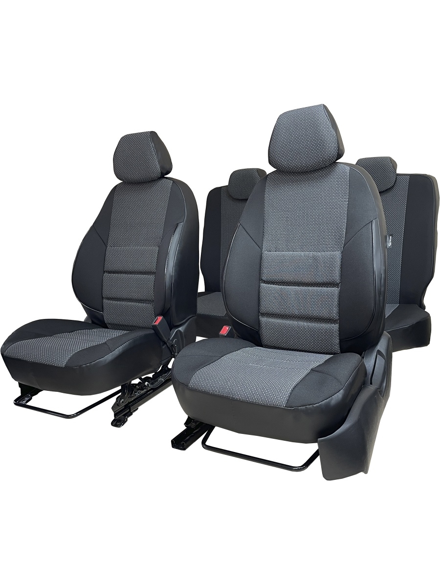 "А10"Fiat Albea(2003-2012) седан,сплош.; СЕРЫЙ; экокожа-ЖАККАРД
